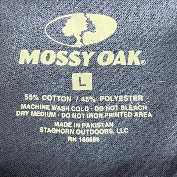 Mossy Oak Graphic Tshirt Mens Large Blue Live & Breathe The Outdoors New - Picture 7 of 7